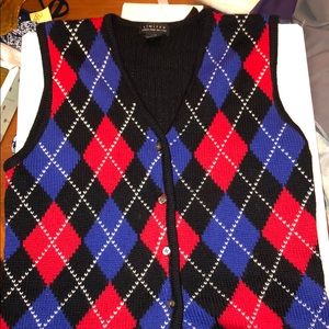 Vintage Limited argyle button up vest